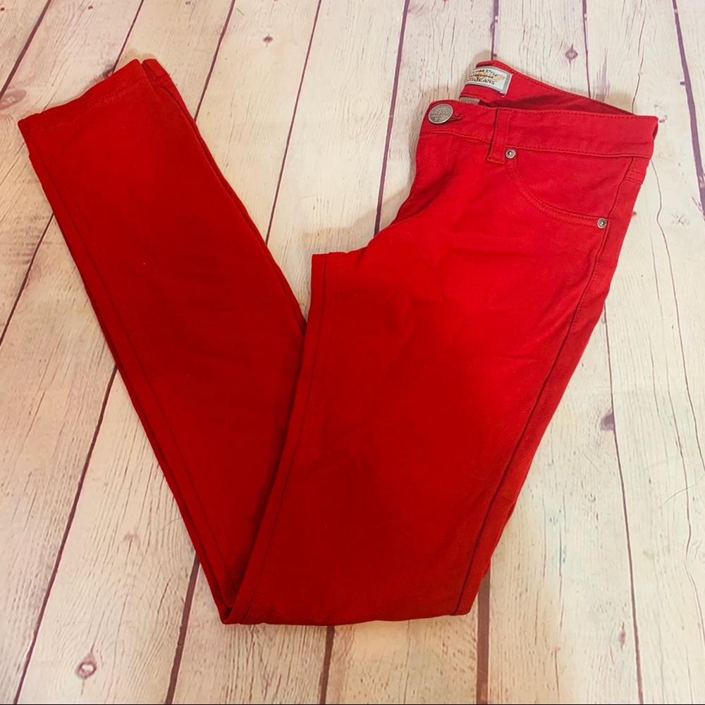 American Style Iris Jeans Red Jeggings Size M